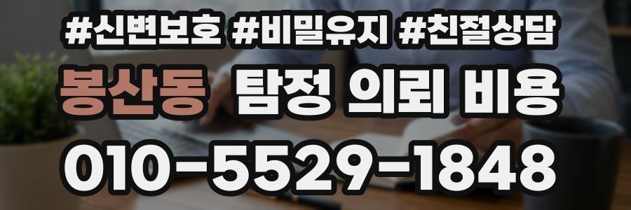 봉산동 탐정 의뢰 비용