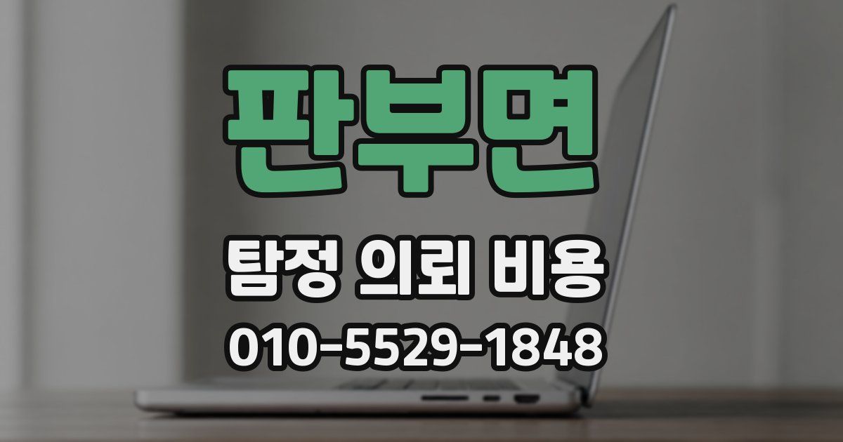 판부면 탐정 의뢰 비용
