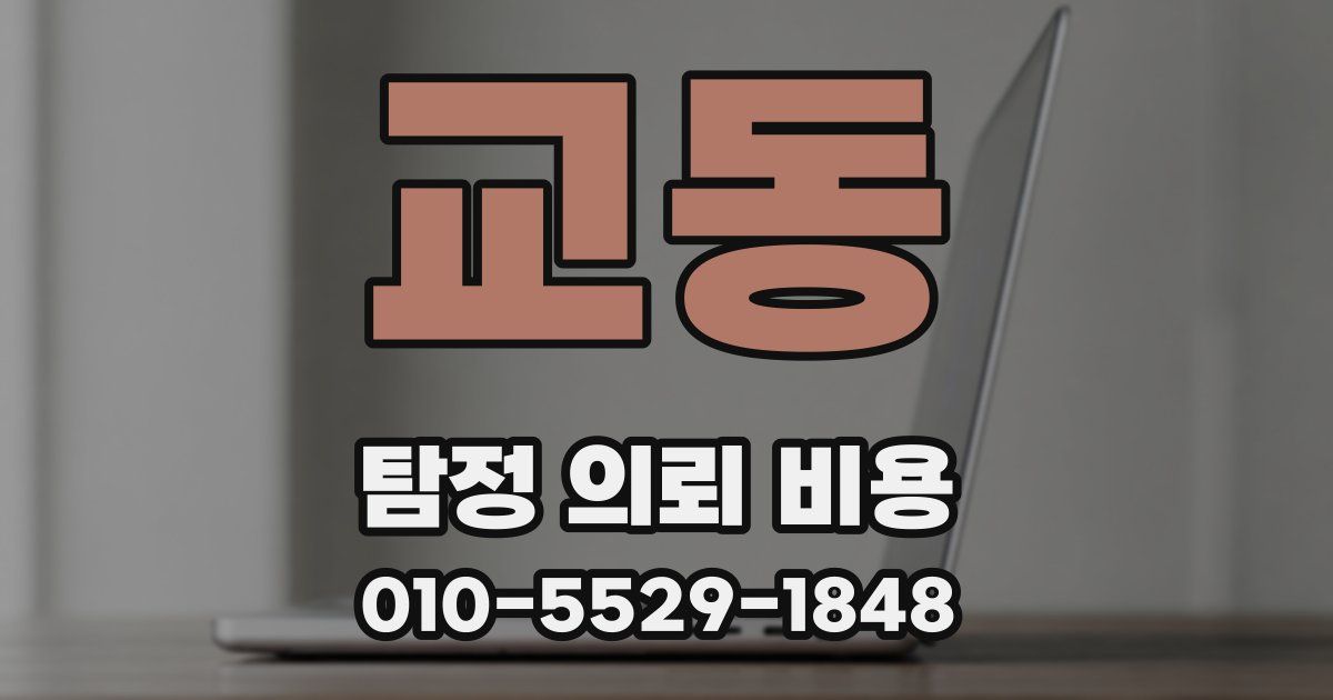 교동 탐정 의뢰 비용