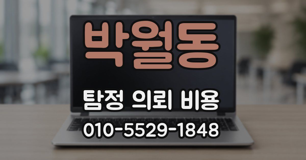 박월동 탐정 의뢰 비용