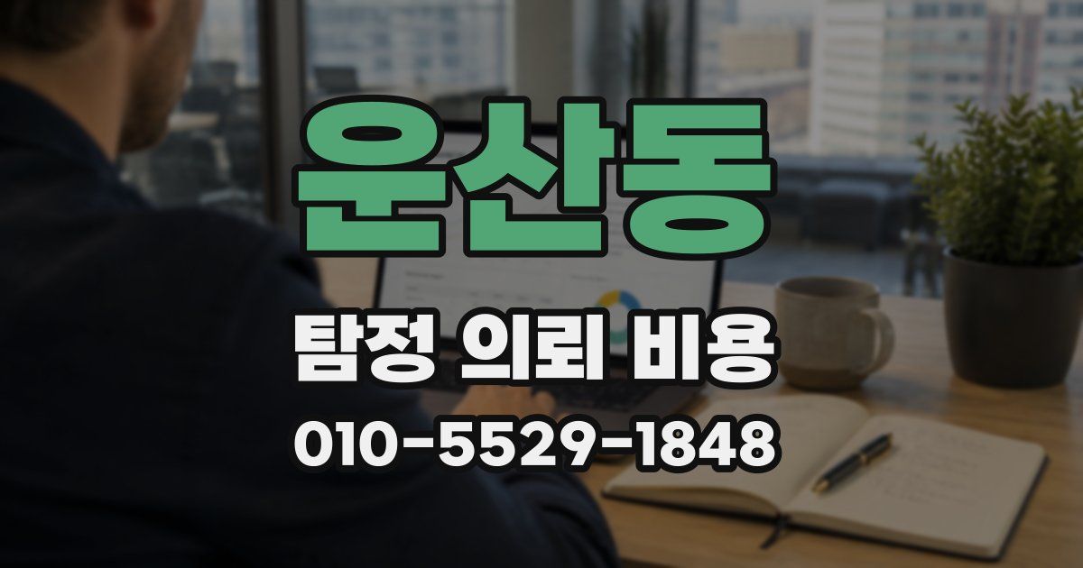 운산동 탐정 의뢰 비용