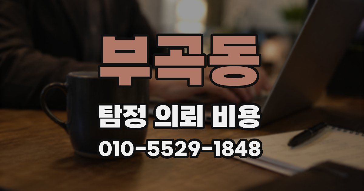 부곡동 탐정 의뢰 비용