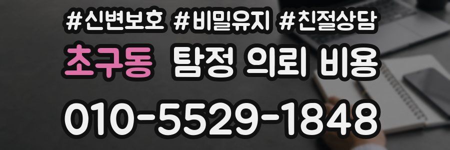 초구동 탐정 의뢰 비용