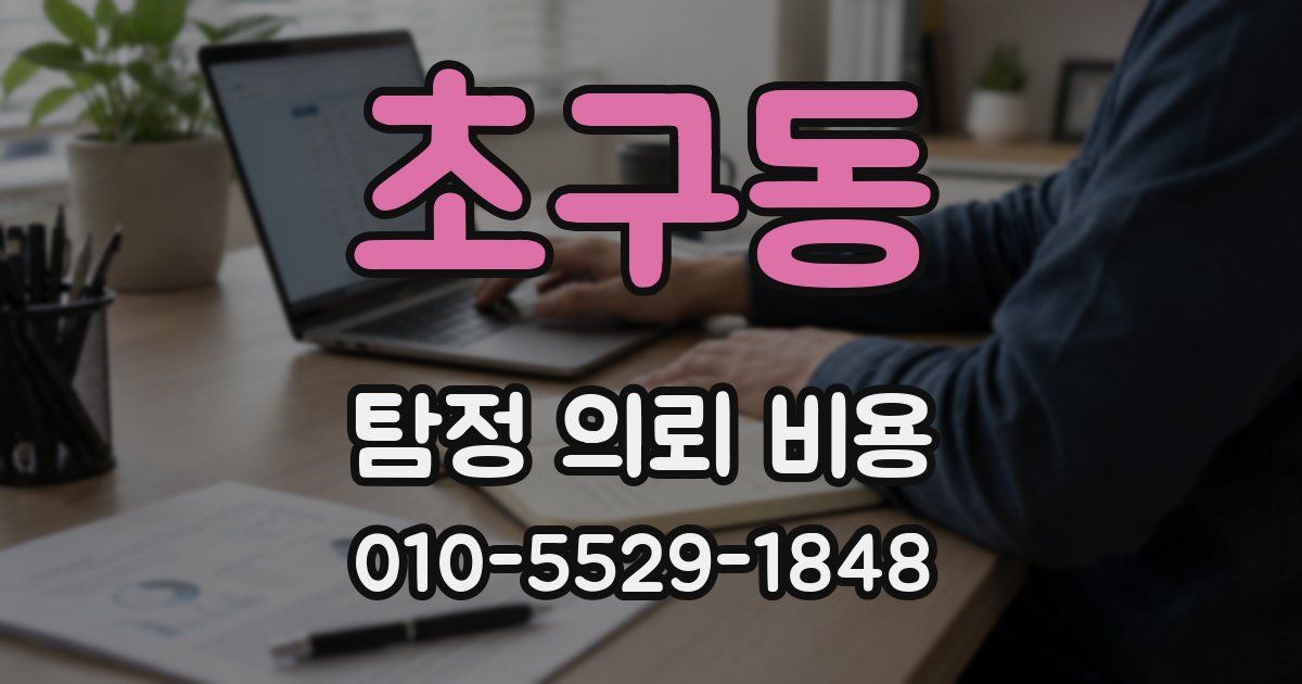 초구동 탐정 의뢰 비용