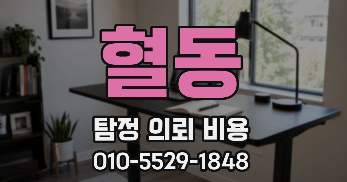 혈동 탐정 의뢰 비용
