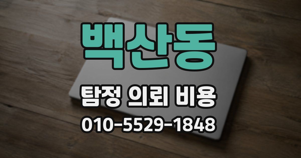 백산동 탐정 의뢰 비용