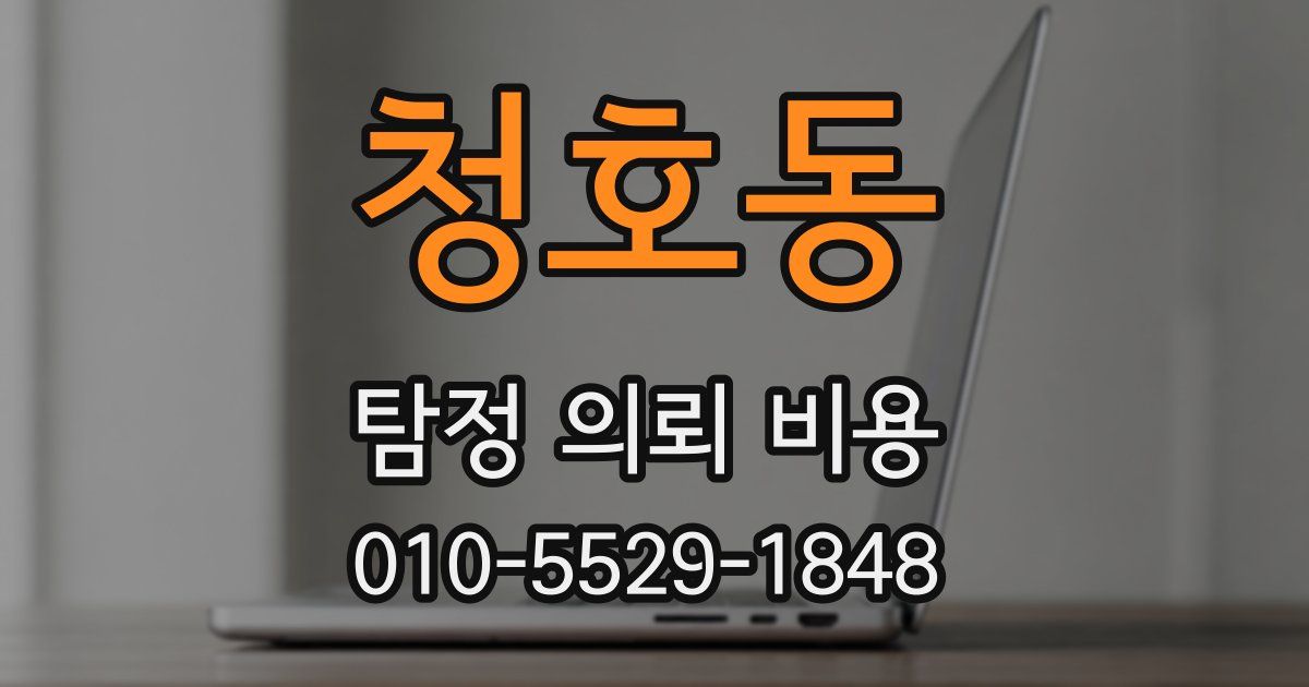 청호동 탐정 의뢰 비용
