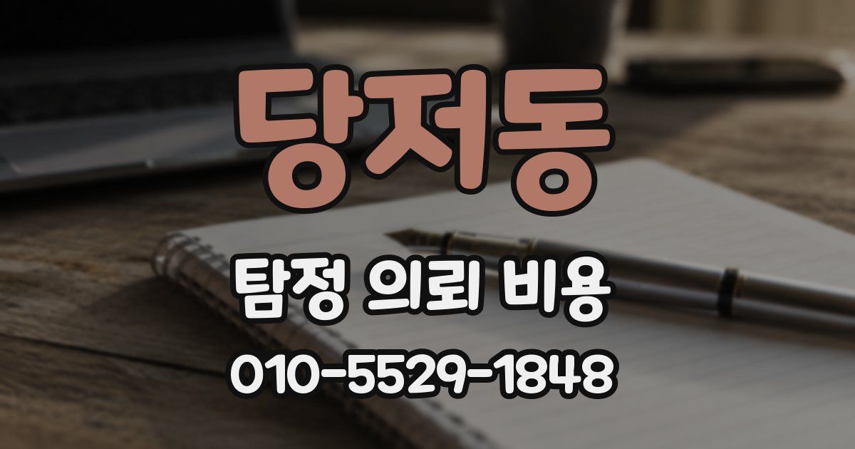 당저동 탐정 의뢰 비용