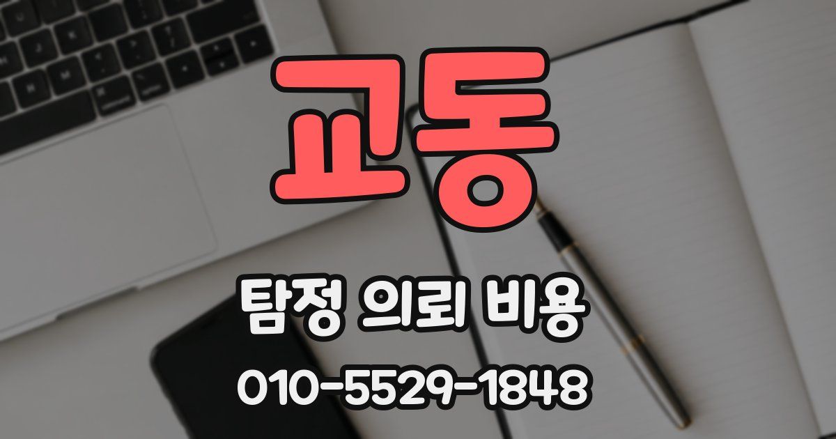 교동 탐정 의뢰 비용