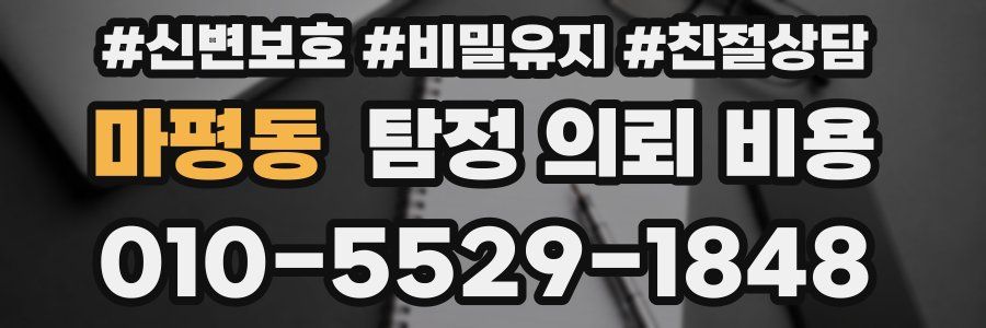 마평동 탐정 의뢰 비용
