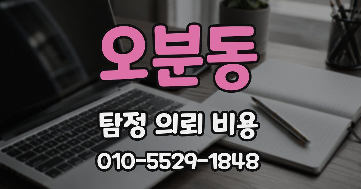 오분동 탐정 의뢰 비용