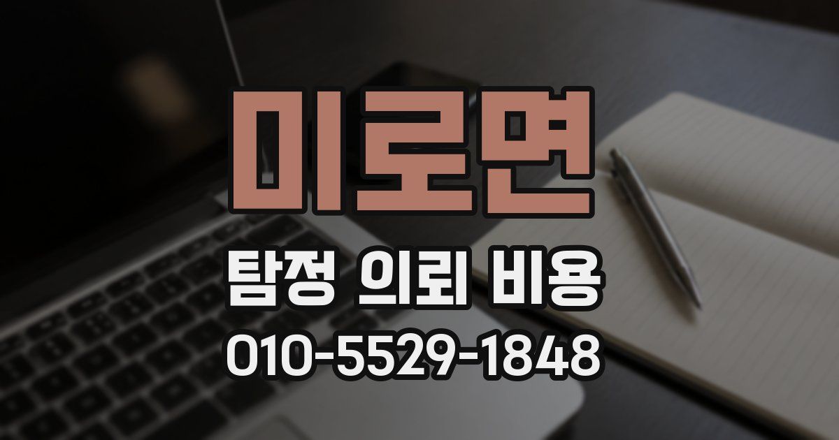 미로면 탐정 의뢰 비용