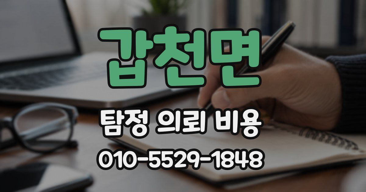 갑천면 탐정 의뢰 비용