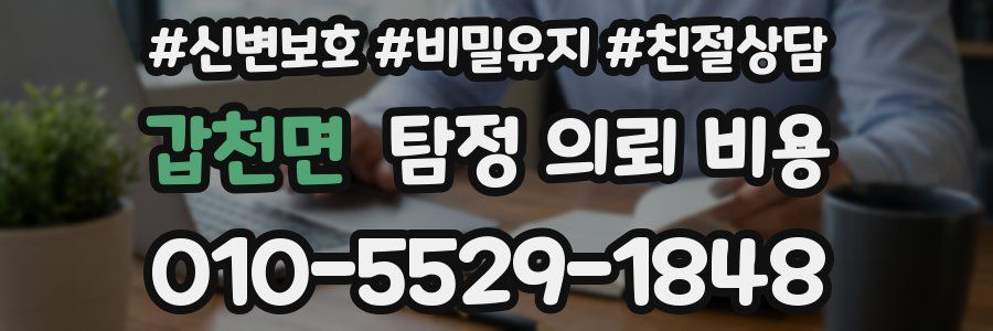 갑천면 탐정 의뢰 비용