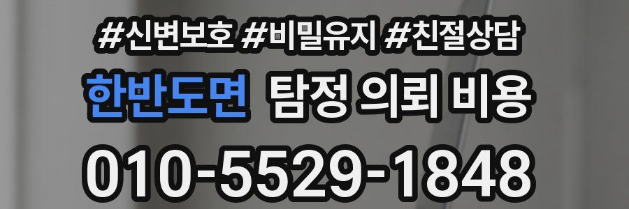 한반도면 탐정 의뢰 비용