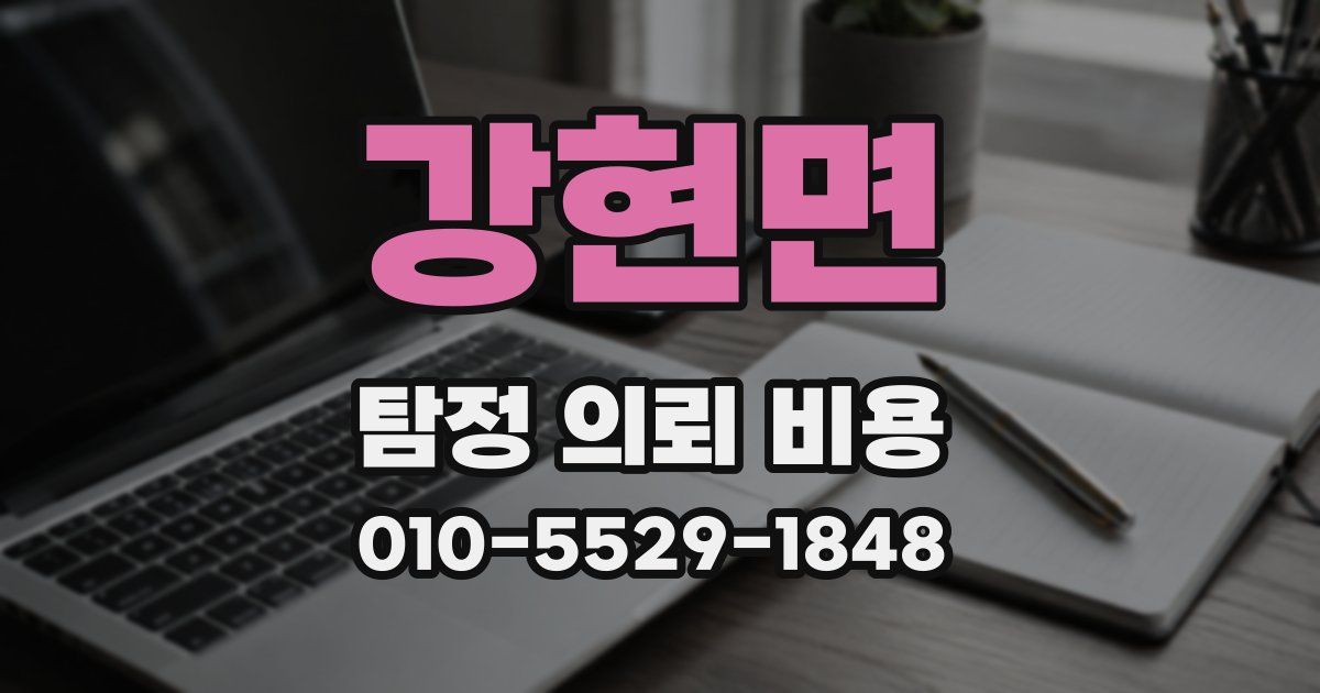 강현면 탐정 의뢰 비용