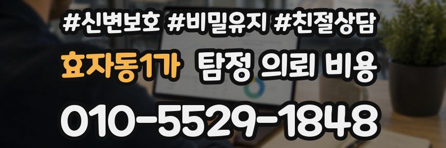 효자동1가 탐정 의뢰 비용