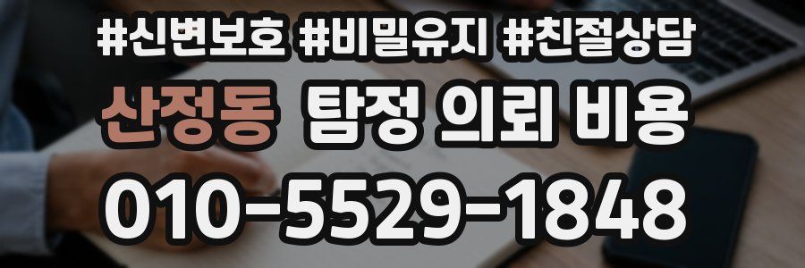 산정동 탐정 의뢰 비용