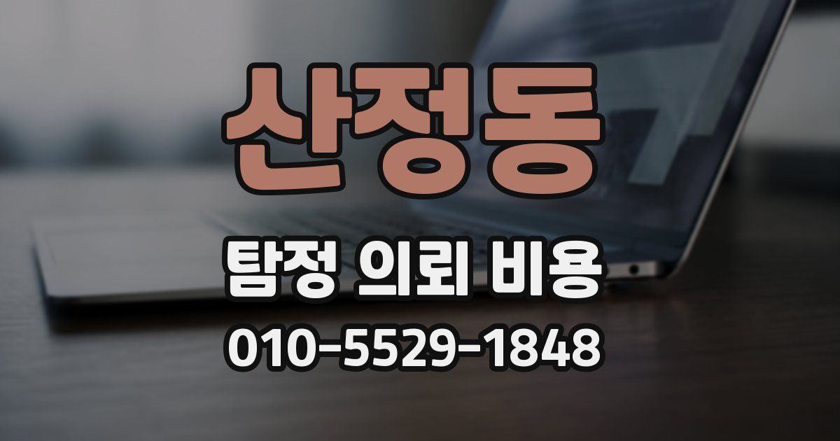 산정동 탐정 의뢰 비용
