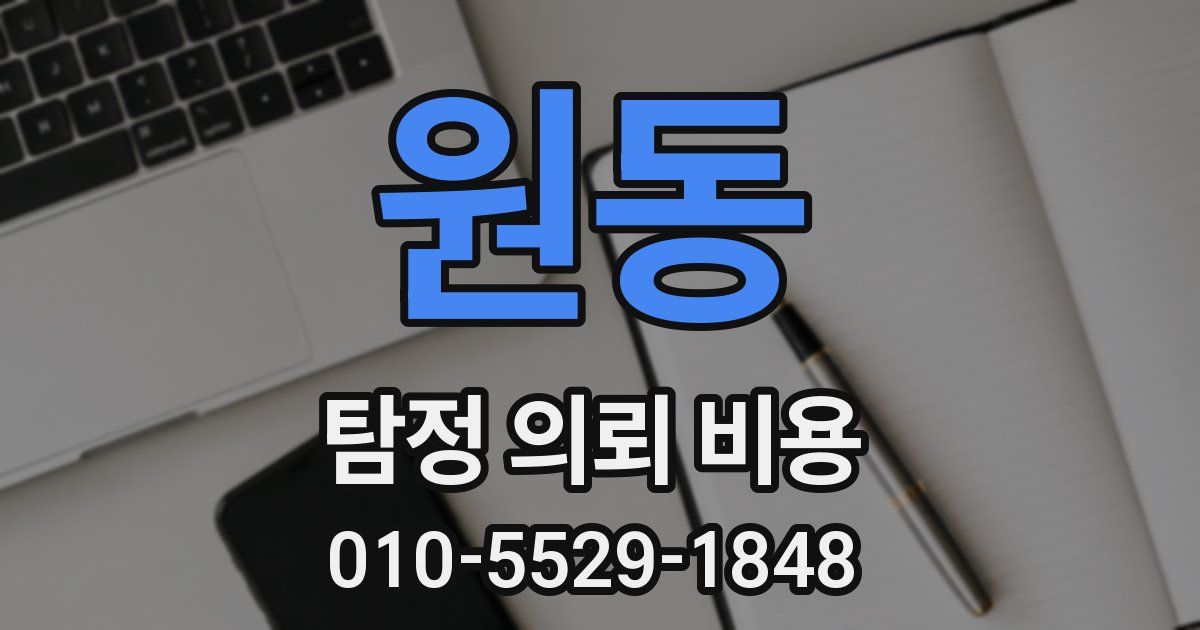 원동 탐정 의뢰 비용