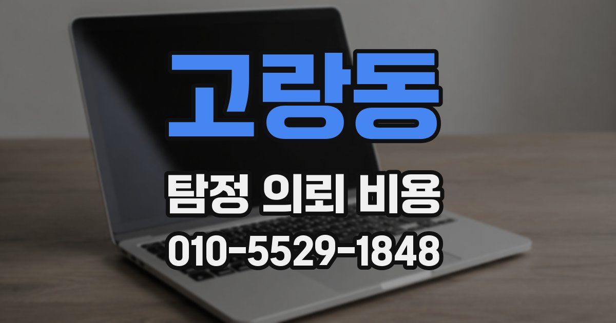 고랑동 탐정 의뢰 비용