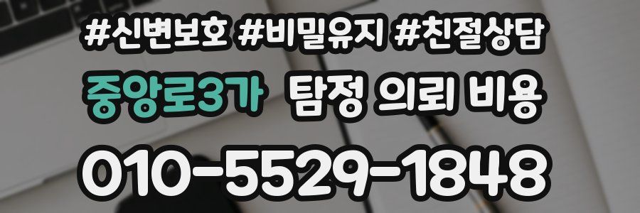 중앙로3가 탐정 의뢰 비용