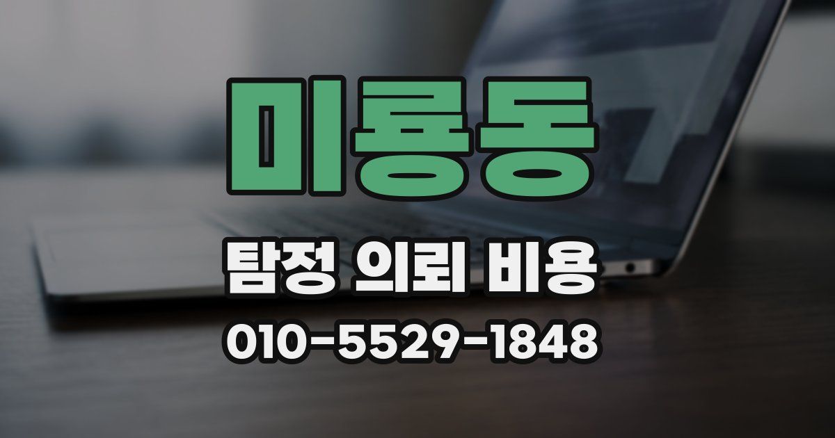 미룡동 탐정 의뢰 비용