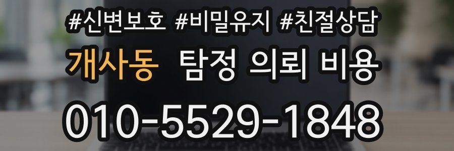 개사동 탐정 의뢰 비용