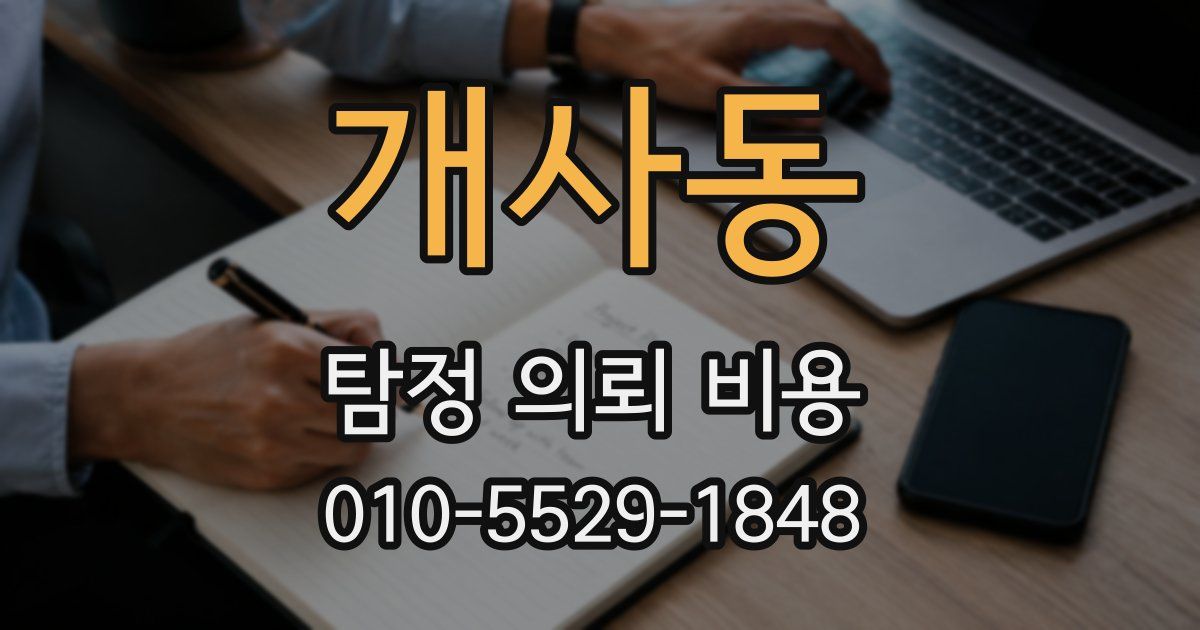 개사동 탐정 의뢰 비용