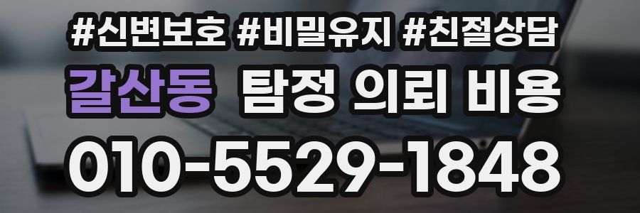 갈산동 탐정 의뢰 비용