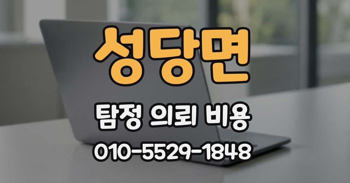 성당면 탐정 의뢰 비용