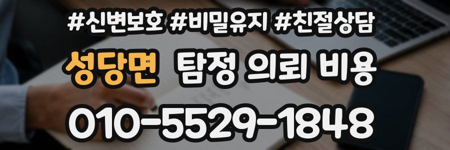 성당면 탐정 의뢰 비용