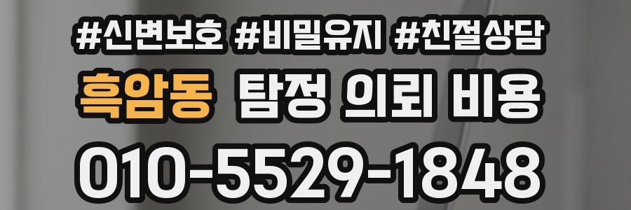 흑암동 탐정 의뢰 비용