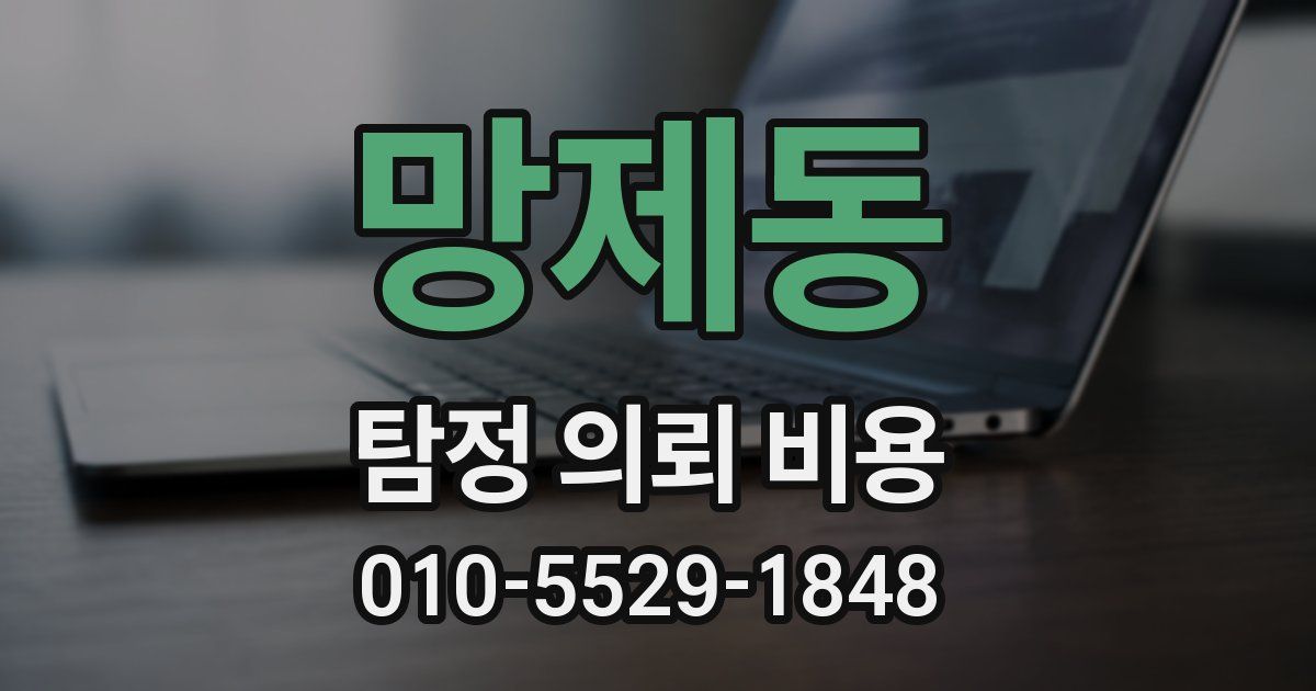 망제동 탐정 의뢰 비용