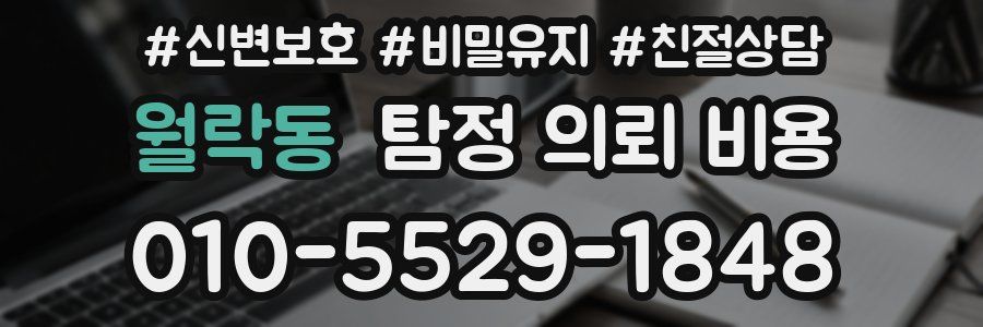월락동 탐정 의뢰 비용