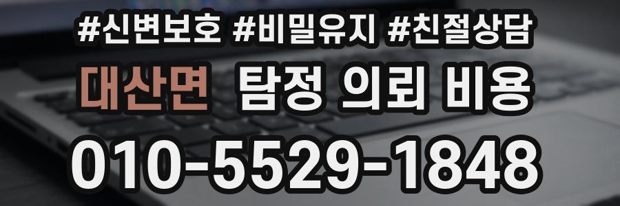 대산면 탐정 의뢰 비용