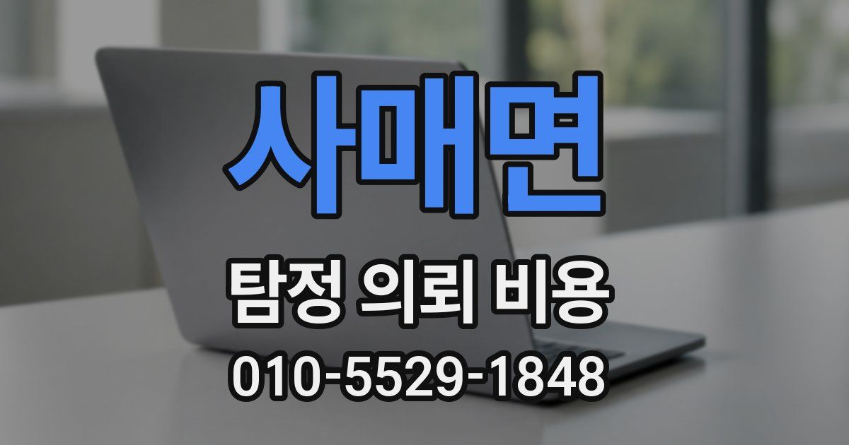 사매면 탐정 의뢰 비용