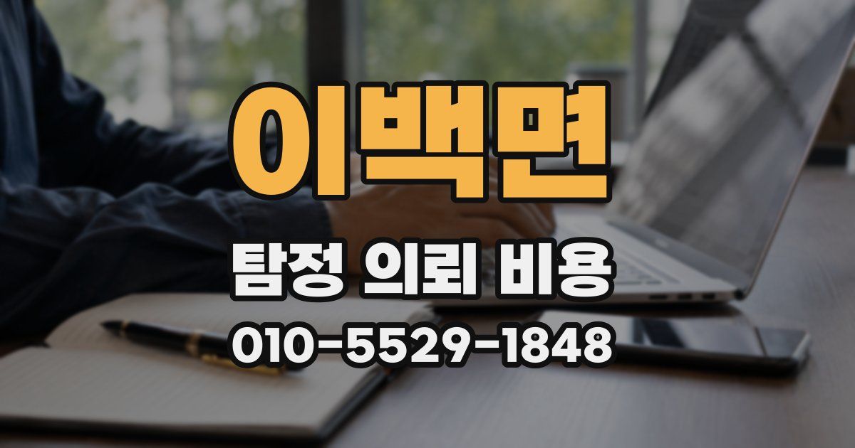 이백면 탐정 의뢰 비용