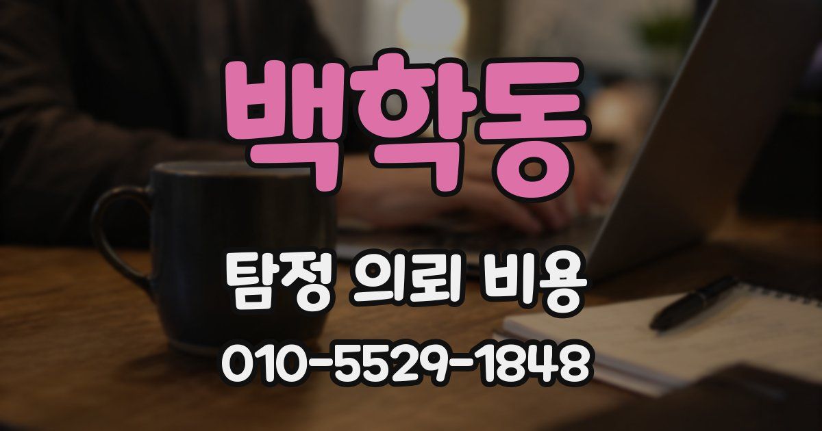 백학동 탐정 의뢰 비용