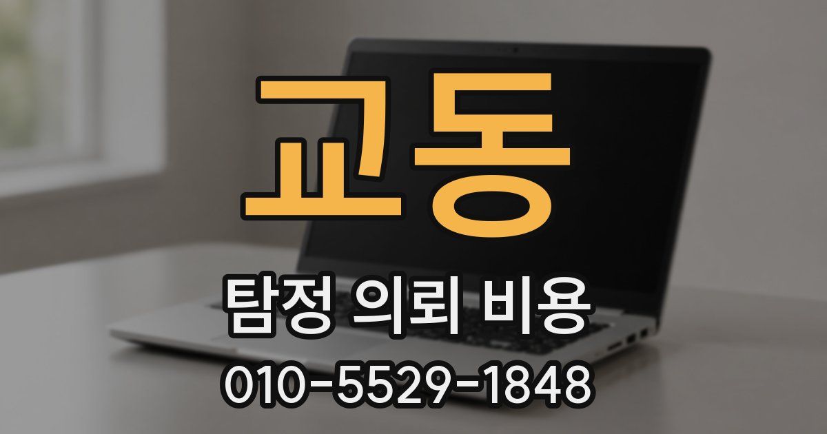 교동 탐정 의뢰 비용