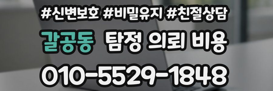 갈공동 탐정 의뢰 비용