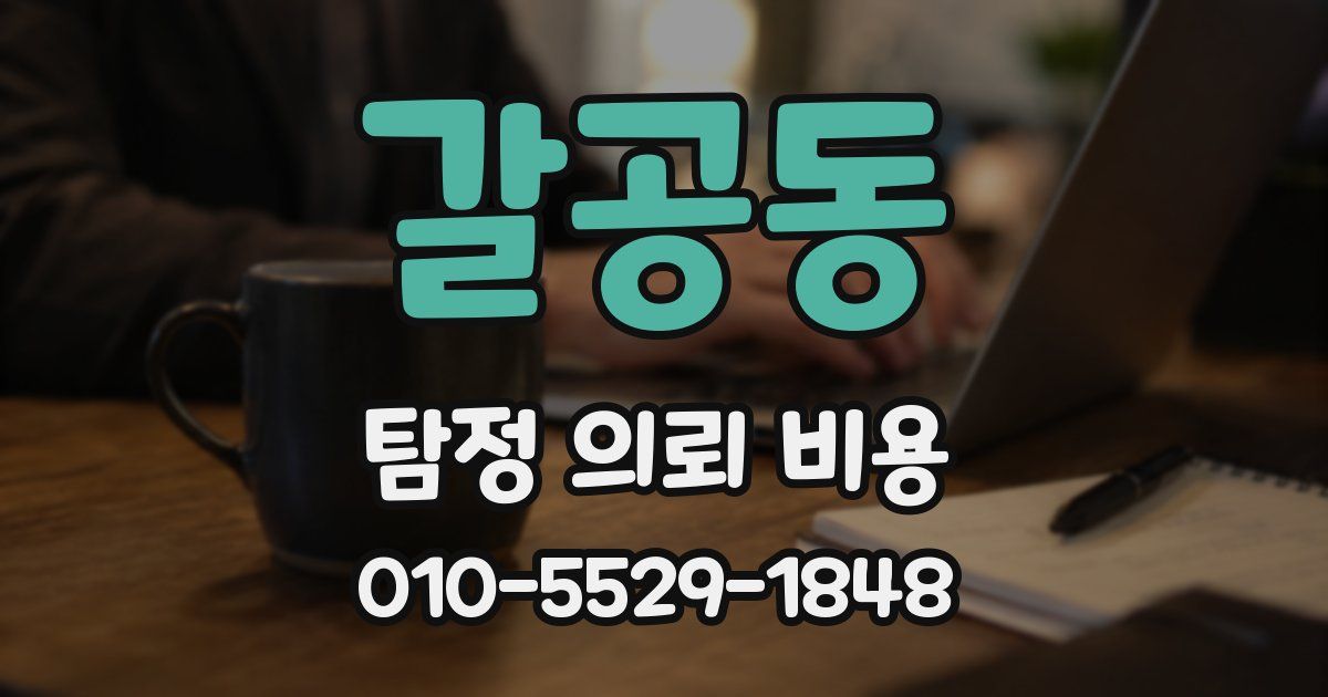 갈공동 탐정 의뢰 비용