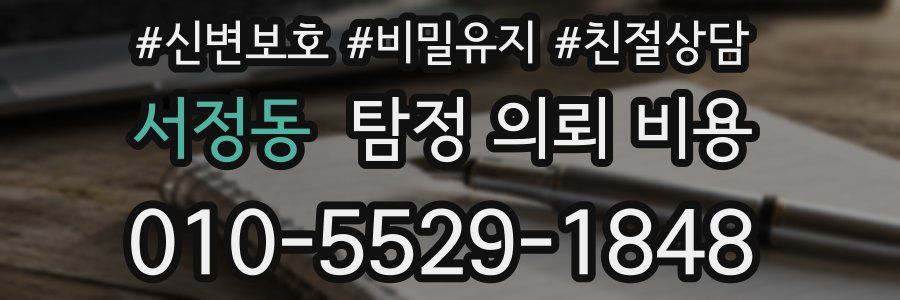 서정동 탐정 의뢰 비용