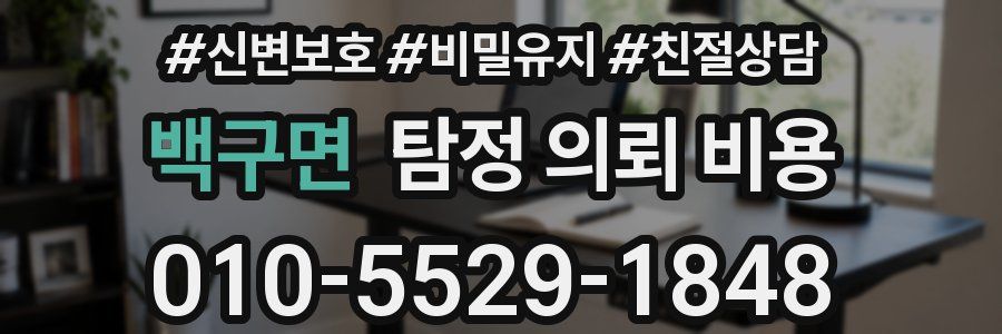 백구면 탐정 의뢰 비용