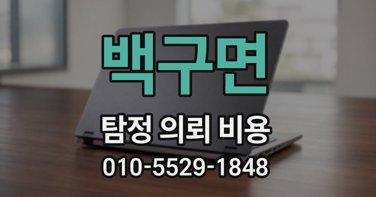 백구면 탐정 의뢰 비용