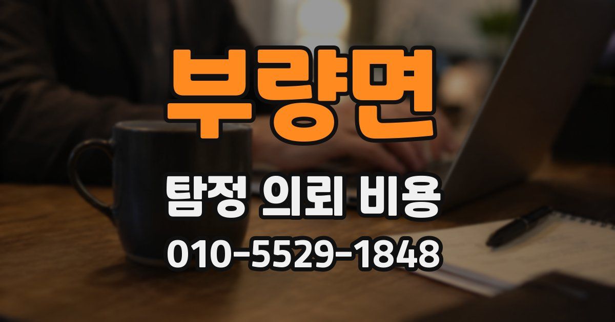 부량면 탐정 의뢰 비용