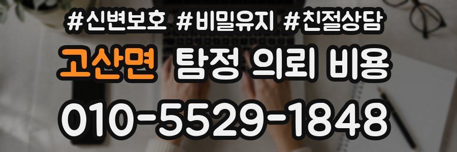 고산면 탐정 의뢰 비용