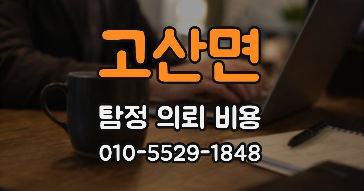 고산면 탐정 의뢰 비용