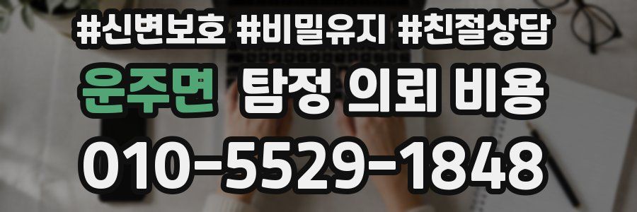 운주면 탐정 의뢰 비용