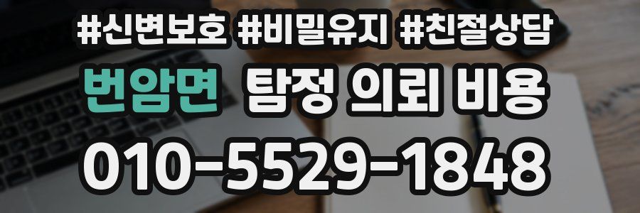 번암면 탐정 의뢰 비용